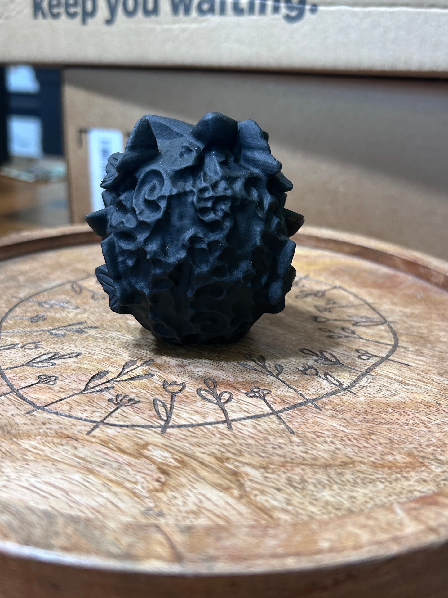 Obsidian Skull with Butterfly