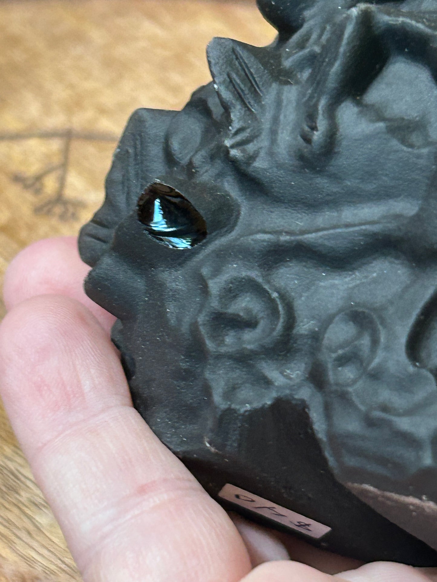 Obsidian Skull with Butterfly