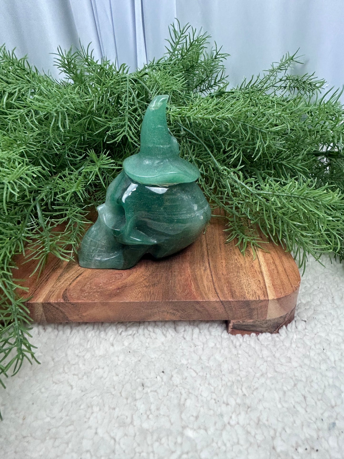 Green Aventurine Witchy Skull