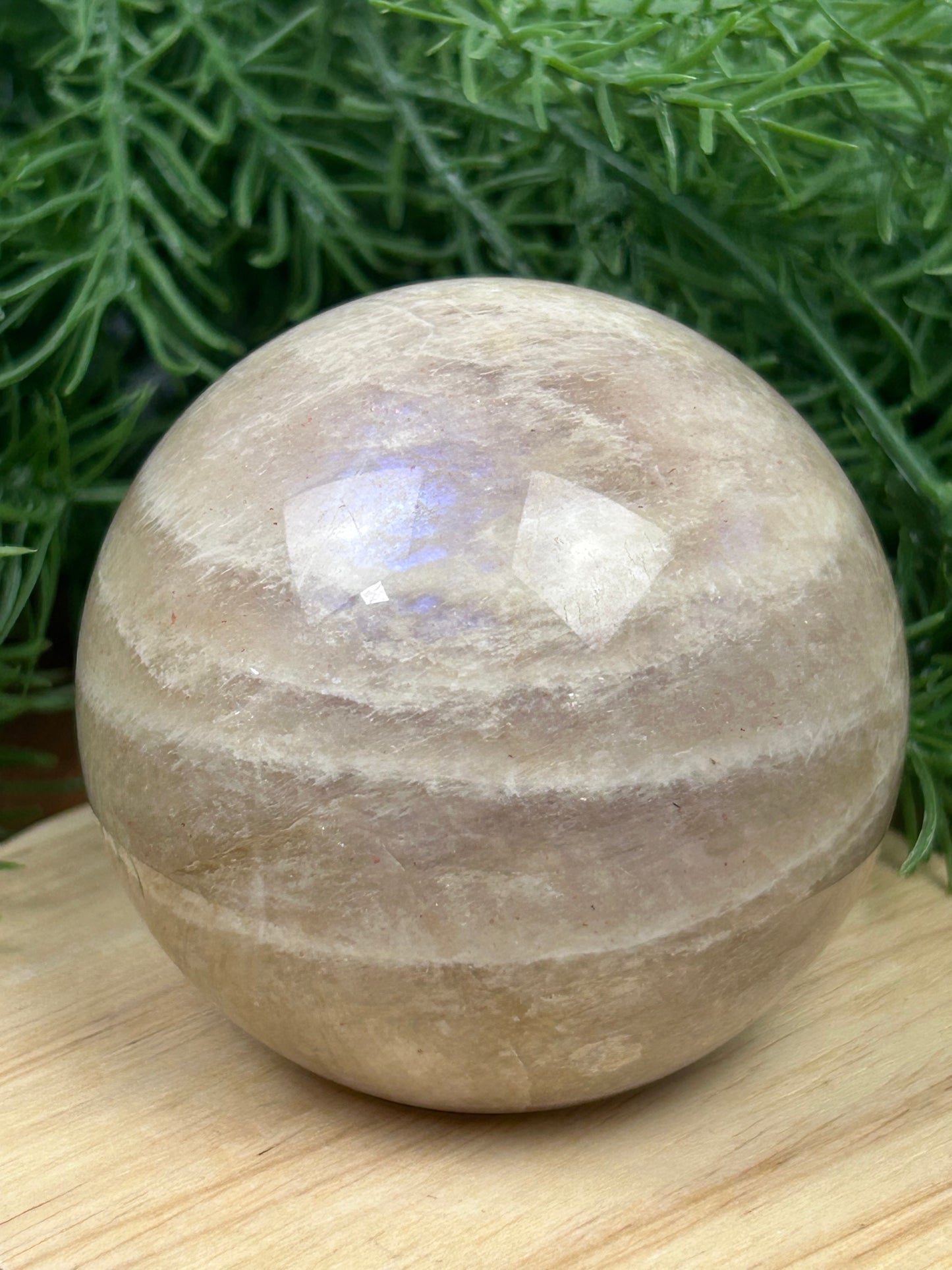 Blue Flash Moonstone Sphere