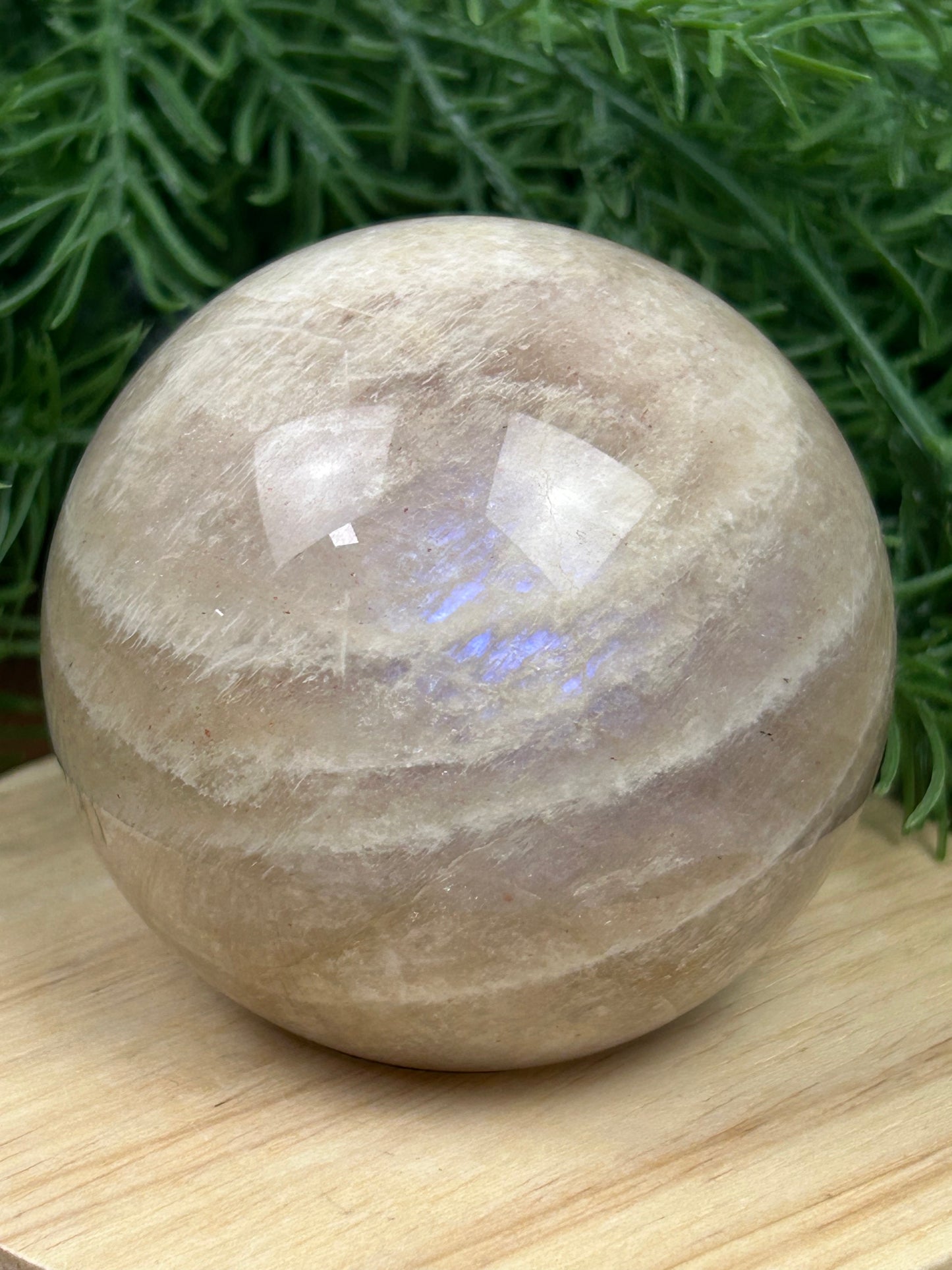 Blue Flash Moonstone Sphere