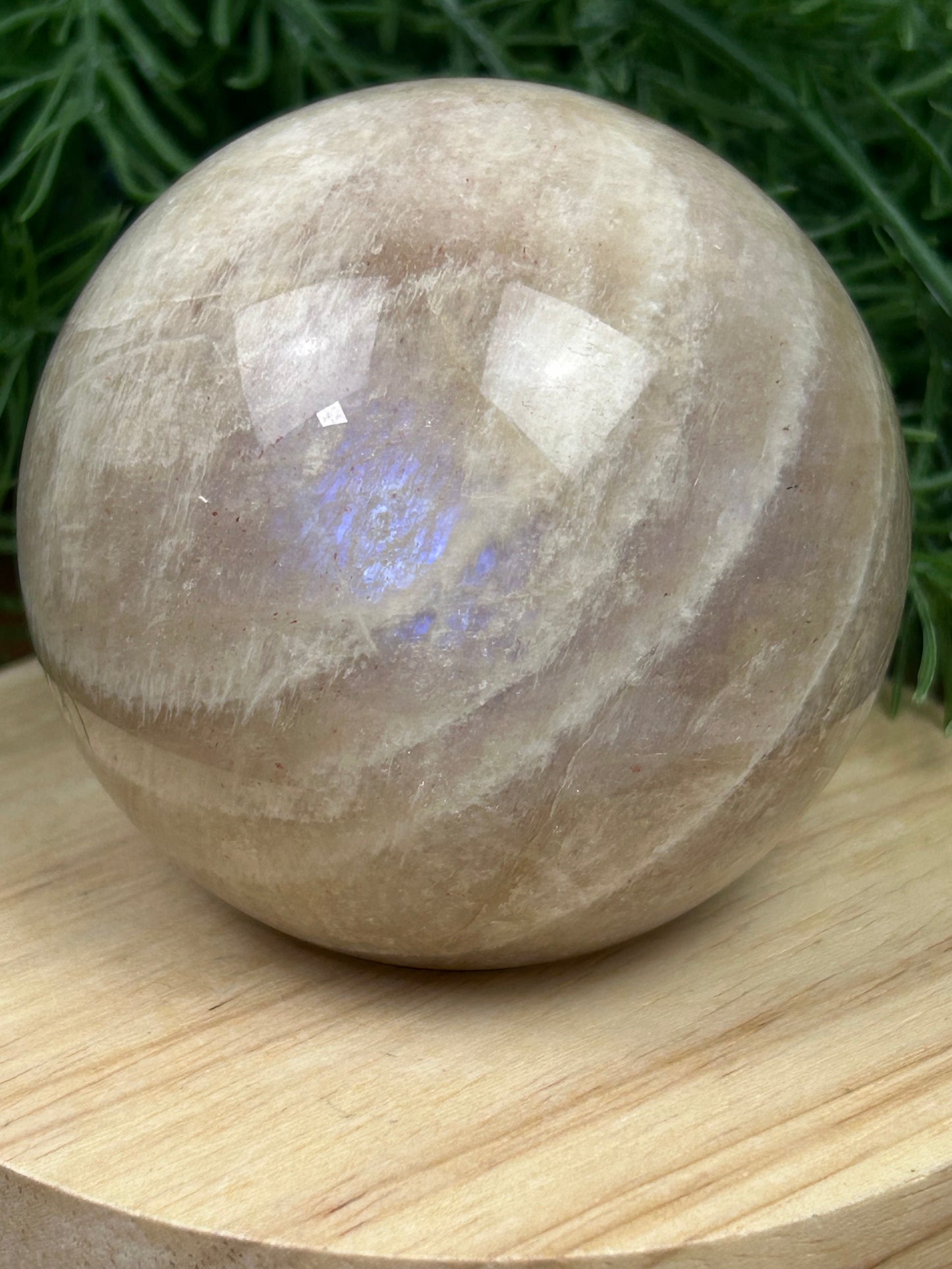 Blue Flash Moonstone Sphere