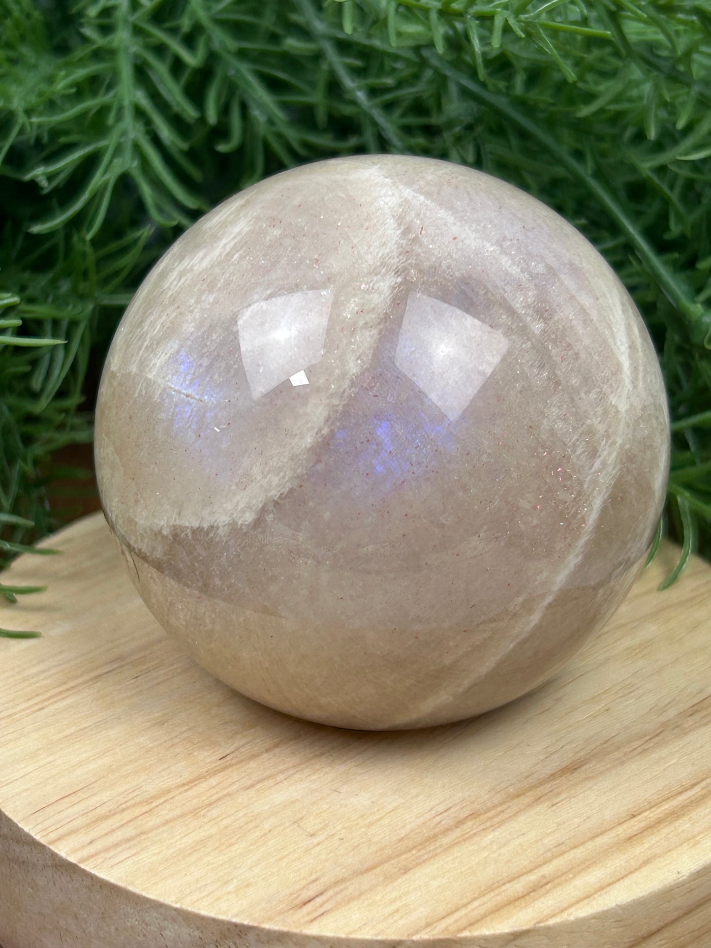Blue Flash Moonstone Sphere