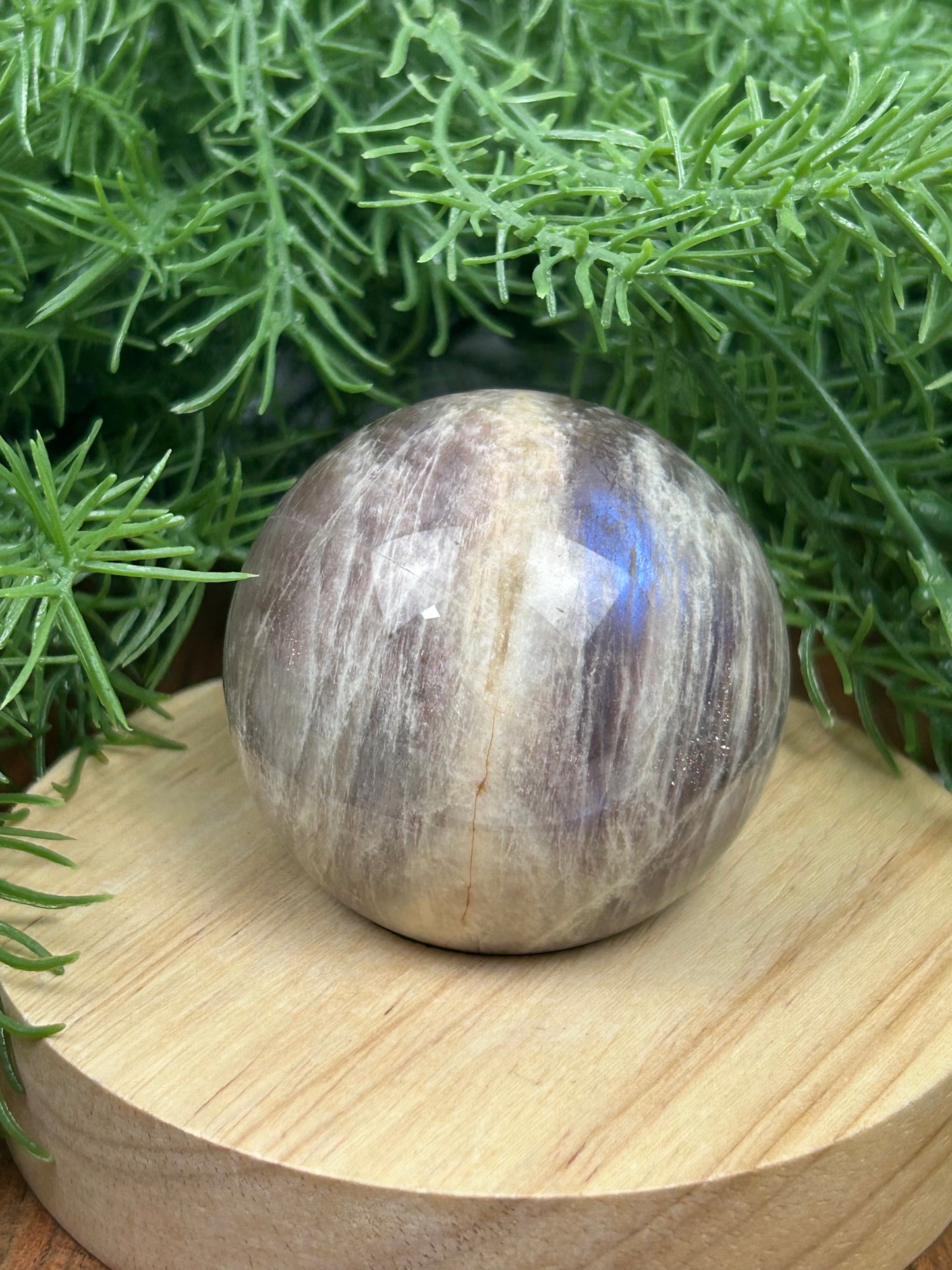 Blue Flash Moonstone Sphere