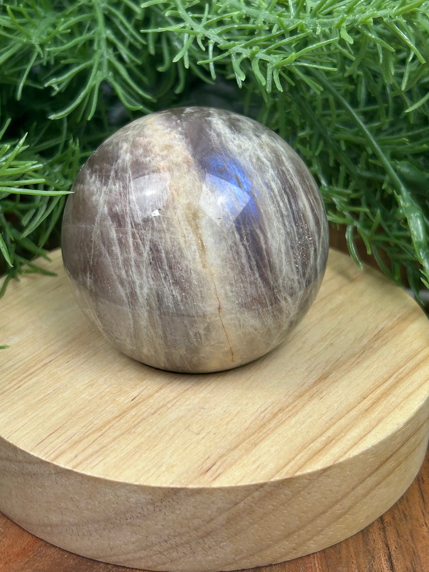 Blue Flash Moonstone Sphere