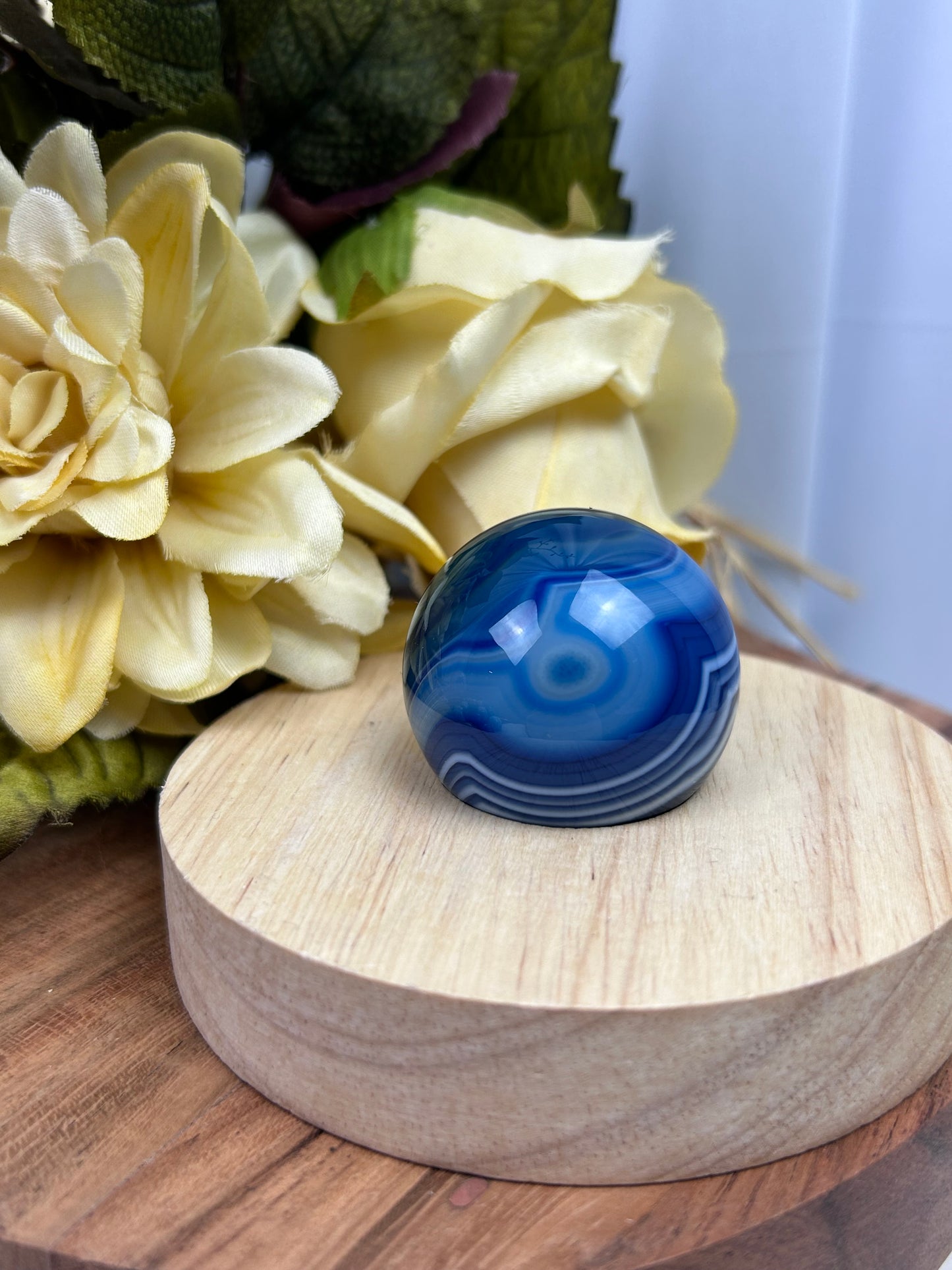 Dyed Blue Agate Sphere