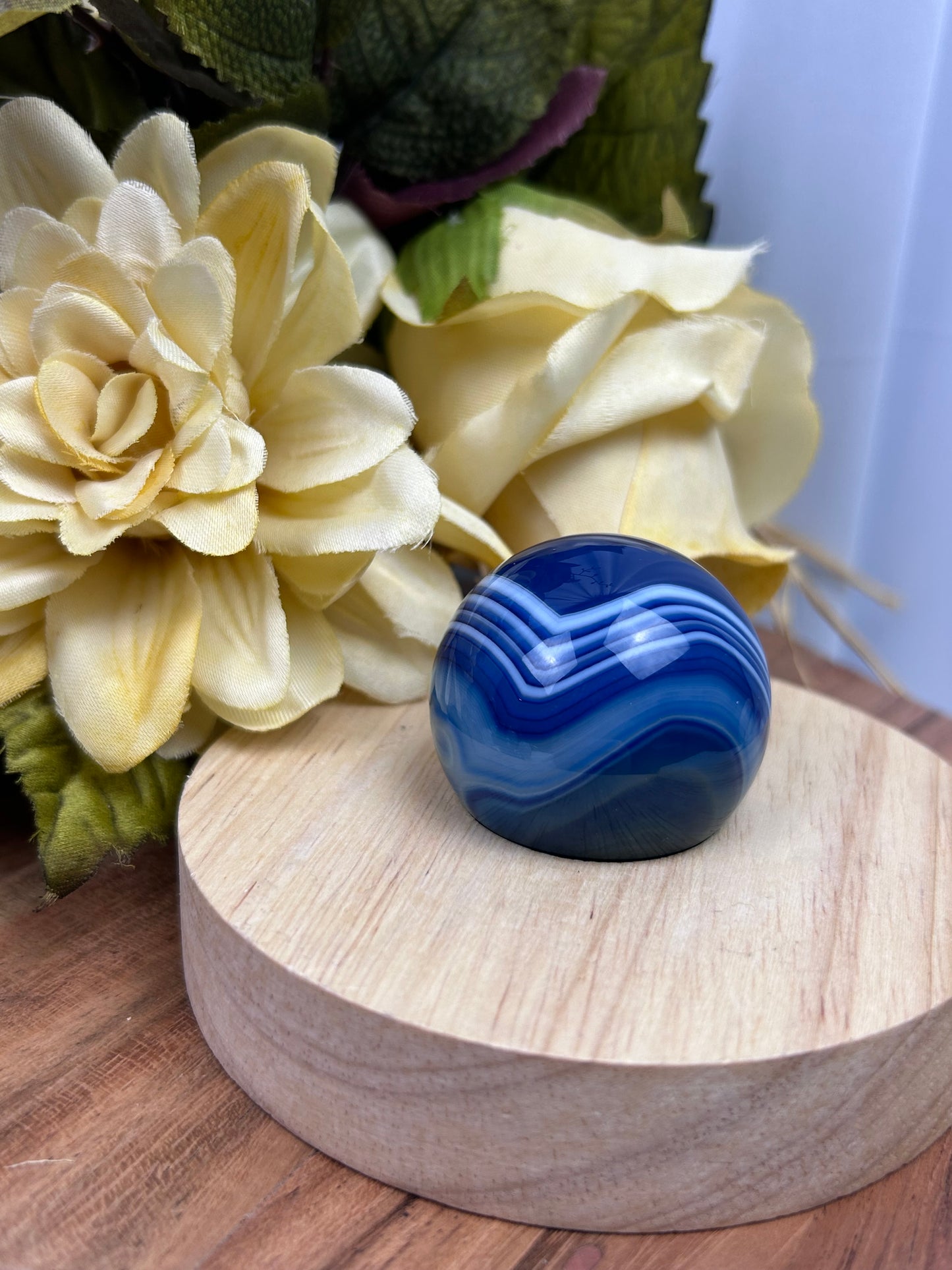 Dyed Blue Agate Sphere