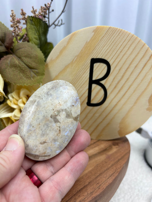Peach Moonstone Palm Stone B