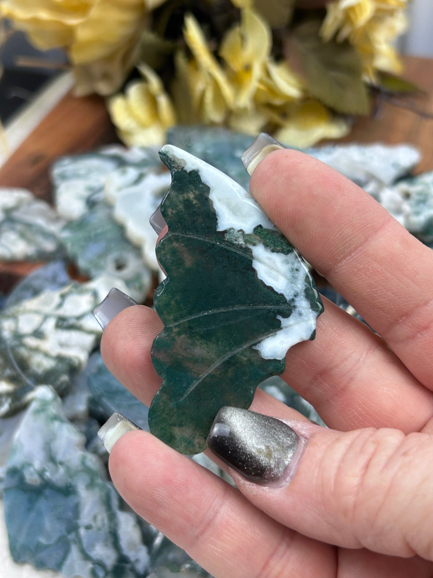 1 Moss Agate Butterfly Wing