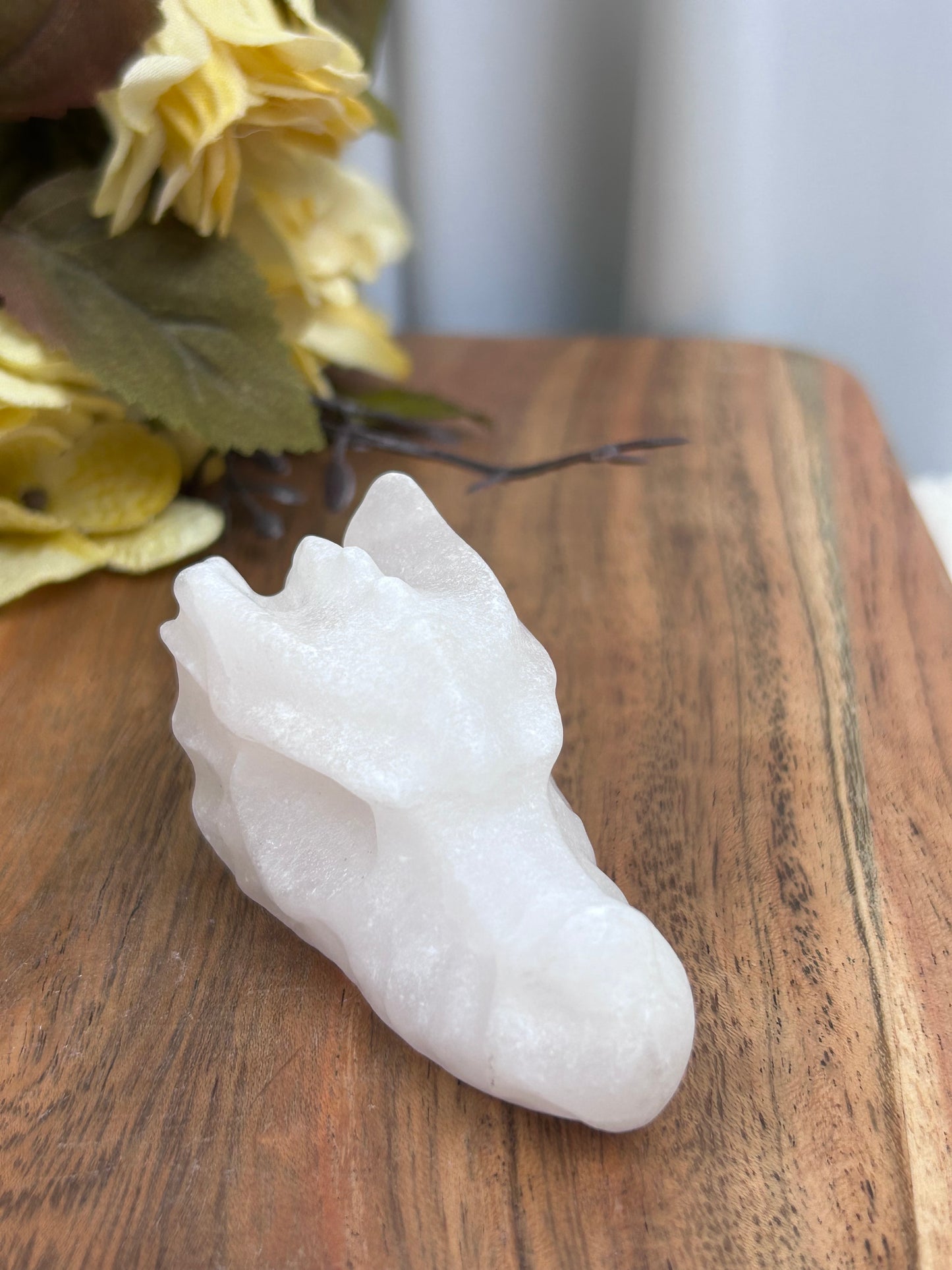 White Calcite Dragon Head
