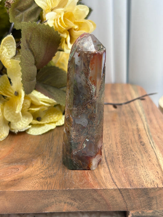 Orange Moss Agate Point