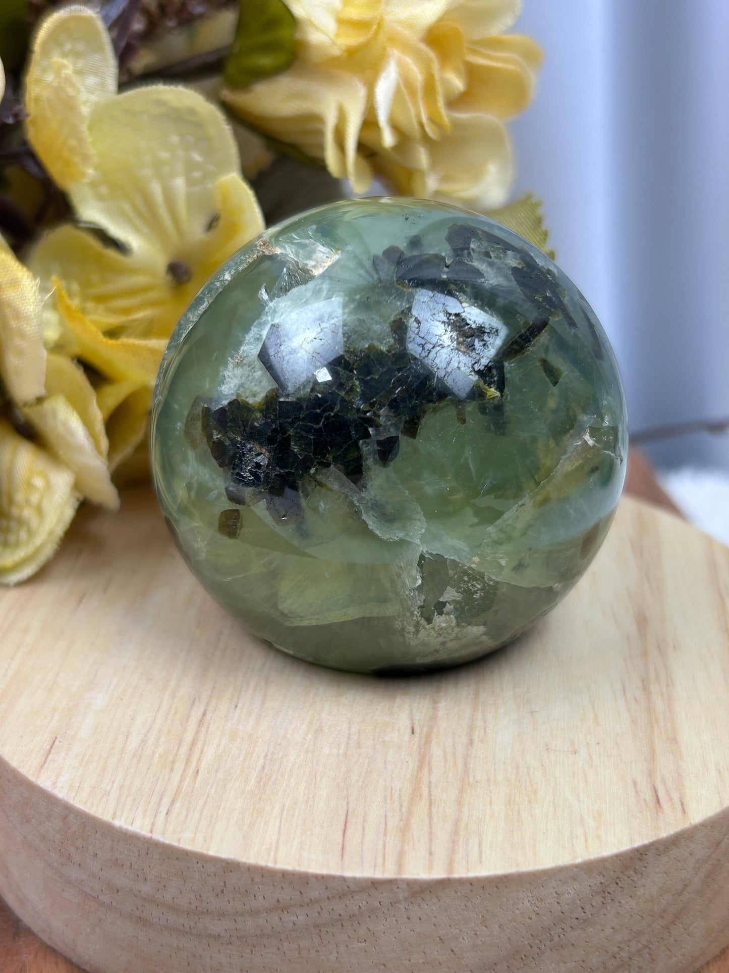 Prehnite with Epidote Sphere