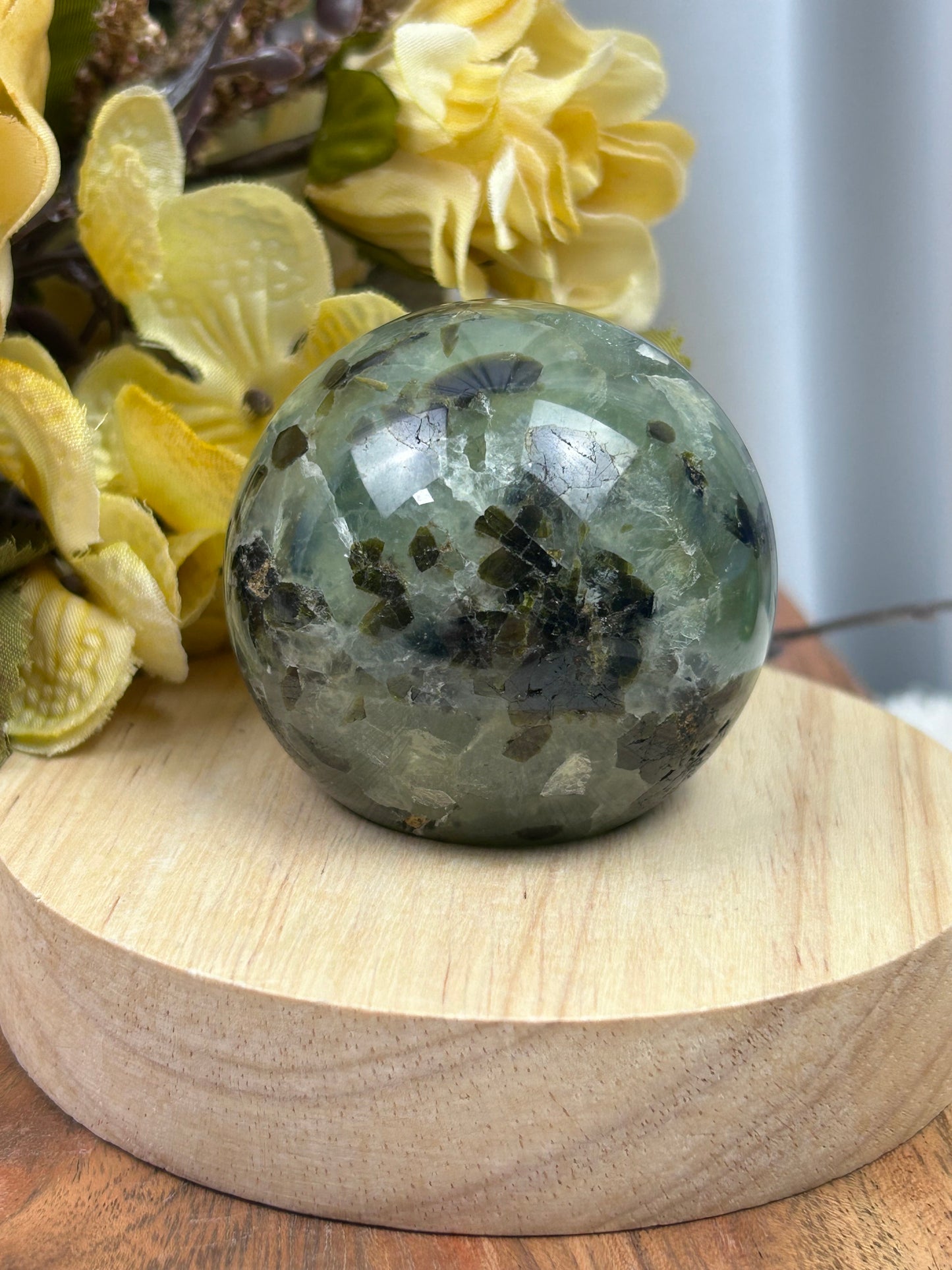 Prehnite with Epidote Sphere