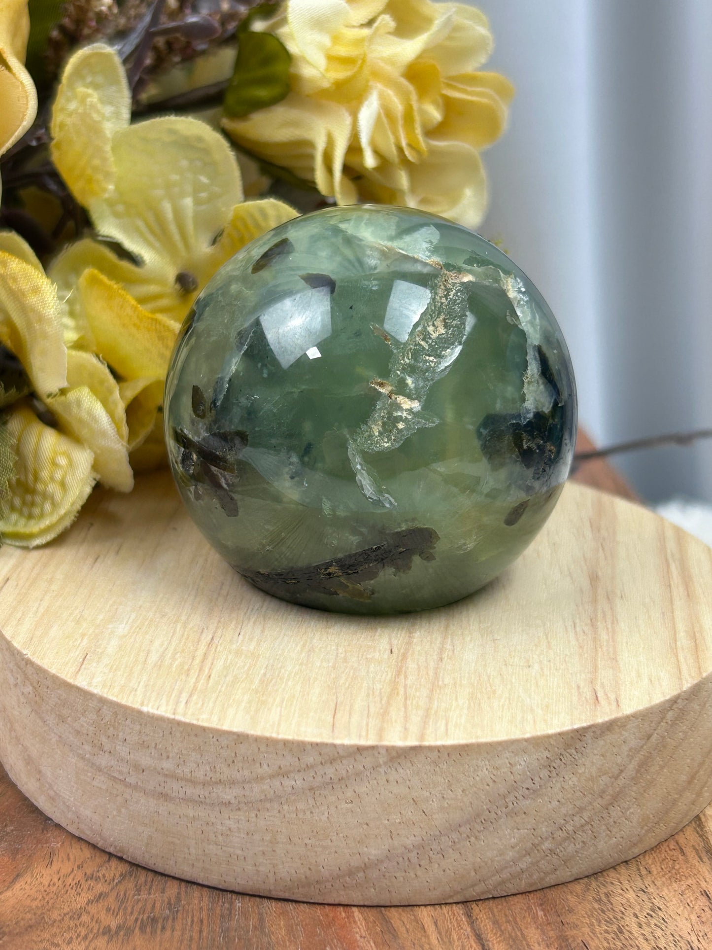 Prehnite with Epidote Sphere