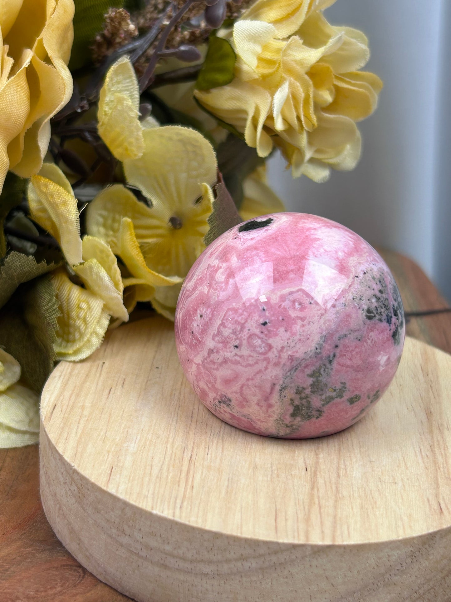 Bubblegum Rhodonite Sphere