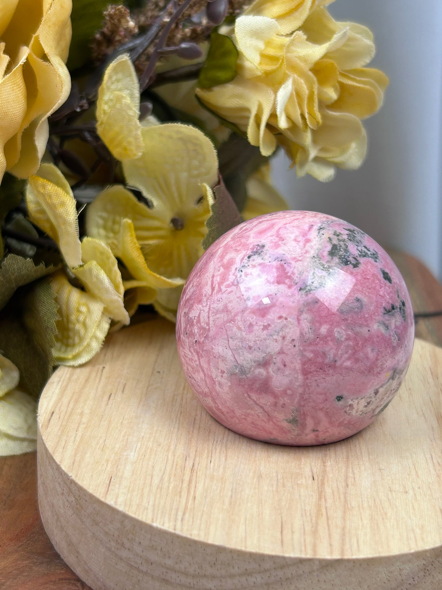 Bubblegum Rhodonite Sphere